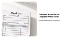 Carbonless Receipt Pad Chipboard Backing Order Form Pad Perforated Pages Sales Receipt Booklet