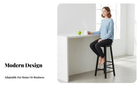 Nordic aesthetic Upholstered pubtool with rearrest Minimalist Design Lowrear Metal Frame Stool Footrest Bar Chair Non-Slip Feet for Adults, Restaurant Owners, Homeowners, Reception Area, Cafe, Bistro, Coffee Shop