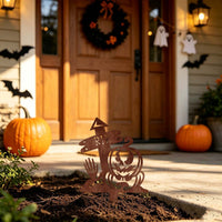 Halloween Rustic Pumpkin Stack Lawn Decor Metal Garden Stake