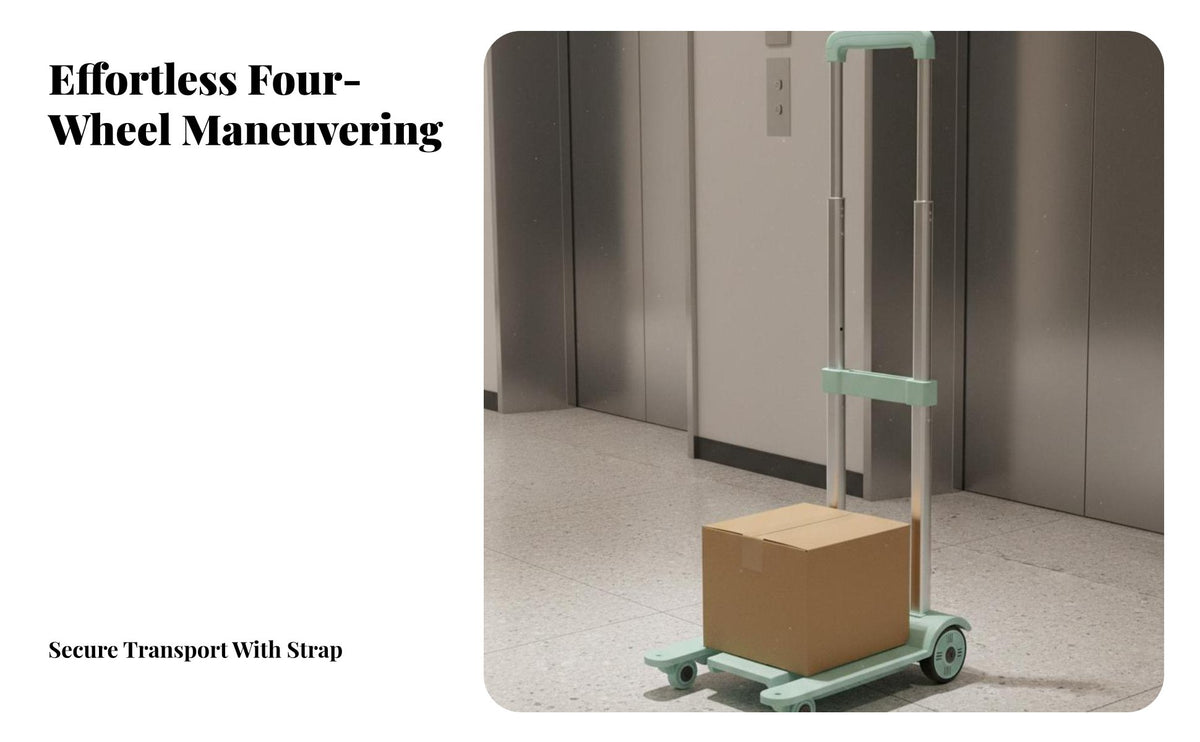 Foldable Lightweight Collapsible Hand Truck Space-Saving Folding Hand Truck Heavy Duty 4-Wheel Flatbed Cart Adjustable Handle for Homeowners, Apartment Dwellers, Travelers, Home Use, Shopping, Travel, Warehouse