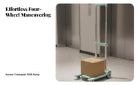 Foldable Lightweight Collapsible Hand Truck Space-Saving Folding Hand Truck Heavy Duty 4-Wheel Flatbed Cart Adjustable Handle for Homeowners, Apartment Dwellers, Travelers, Home Use, Shopping, Travel, Warehouse