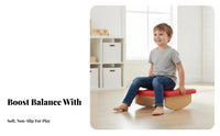 Long-Lasting Natural Wood Kids Balance Board Creative-Ended Play Toddler Balance Board Versatile Use Toddler Rocking Stool for Toddlers, Babies, Kindergarten, Playroom