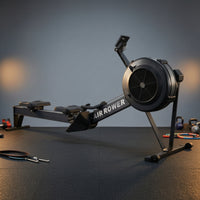 Air Rowing Machine Heavy-Duty Air Rower Rowing Machine with Flywheel Ergonomic Fitness Equipment Professional for Athletes