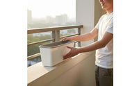 Water Inlet Narrow Balcony Planter Two-in-One-Use Design Self-Watering Planter Long-Lasting Plastic Herb Garden Box Weather Resistant for Beginners, Windowsill, Kitchen