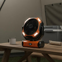 Hanging Tent Fan with Light Adjustable Head Energy-Efficient Outdoor Fan Digital Display Personal Cooling Device for Campers, Anglers, Camping