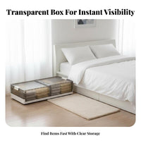Wheeled Under-Bed Container foldable Organizer container Foldable Design for Closet