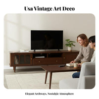 2 Pieces Mid-Centuryera TV Console and Coffee Table sturdy Wood Mid-Centuryera TV Stand and Coffee Table Set With Storage Media Furniture for Homeowners, Den
