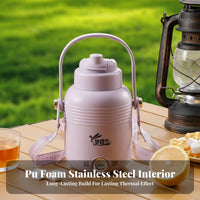 Portable Electric Kettle 304 Stainless Steel Liner Portable Water Boiler Cup Constant Temperature Function Travel Hot Water Boiler for Parents