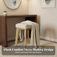 Stackable Padded Stool Space-Saving Design Household Furniture Comfortable Cushion Backless Seat for Families, Homeowners, Living Room, Home, Entryway