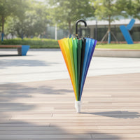 Auto Open 24-Rib Umbrella Automatic Long Handle Umbrella Water Repellent Heavy Duty for Commuters, Rainy Days