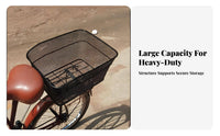 Cycle Rear Basket Multipurpose Rear Bike Basket Rust-Resistant Waterproof Cover Included for Students
