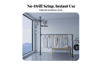 Heavy-Duty Floor-to-Ceiling Tension Pole Space-Saving Clothes Drying Rack Adjustable Height Laundry Organizer High Capacity for Apartment Dwellers, Families, Students, Balcony, Small Compact Areas, Bedroom, Living Room