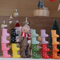 Miniature Polka Dot Rain Boots for Dolls (1/12 Scale)