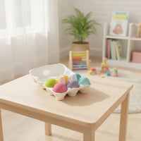 6 Pieces Smooth Wooden Balls with Tray Learning Sorting Balls Preschool Sensory Spheres Developmental for Classroom
