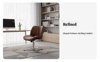 Height Adjustable Armless rotate Chair Minimalist aesthetic Office Furniture Ergonomic spinerest Computer Seating effortless Rolling Casters for Home Workers, Students, Adults, Study Room, Bedroom, Small Spaces