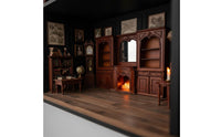 1:12 Dollhouse Fireplace Cabinet Functional Doors and Drawers Display Hutch Handcrafted Look for Collectors, Hobbyists, Diorama