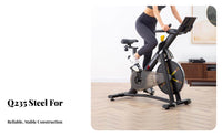 Adjustable Resistance Exercise Bike Silent Operation Indoor Cycling Bike 7.0KG Heavy Flywheel Fitness Equipment Compact Design