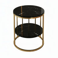 Light Luxury & design curved based End Table Space-Saving Household Furniture Multi-Functional Snack Stand Minimalist Design for Apartment Dwellers, telecommuting Workers, Living Room, Bedroom, Small areas, Home Office