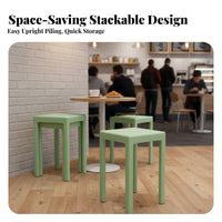 Thickened Construction Stackable Square Stool Space-Saving Stackable PFinalic Stool Minimalist design Household Furniture Reinforced strength for Families, Office Workers, Dining Room, Kitchen, Bathroom, Classroom