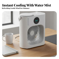 Portable Air Chiller Misting Function Mini Air Conditioner Fan 3 Speeds Desktop Cooling Fan for Students, Office Workers, Bedroom, Dorm Room
