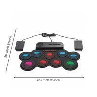 sensitiveSensitive Pads Roll up Electronic Drum Pad Built-in Speaker Portable Electronic Drum Kit for Home