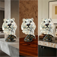 Head Figurine Freestanding Animal Bust Decorative Sculpture with Base for Office Desk, Beverage Cabinet, Entryway