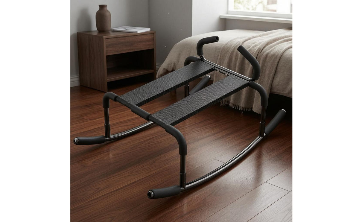 Multifunctional Exercise Stool Padded Rocker Stool Looped Grips