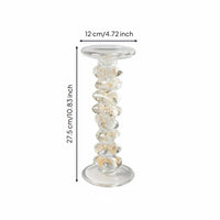 Textured Glass Candlestick Elegant Glass Candle Stand Stable Heavy Base Table Decoration for Christmas