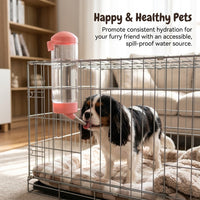 500ML Hanging Pet Water Dispenser for Dog Cage, Large Capacity Dog Water Bottle for Travel, Automatic Pet Waterer for Small Dogs