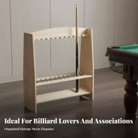 Floor Standing Cue Rack Solid Wood Material Freestanding Cue Rack Sturdy and Billiard Stand for Bar, Pub, Home