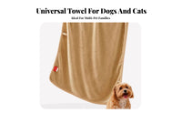 Thickened Material Dog Bath Towel Non-Shedding Absorbent Pet Towel Machine Washable for After Swimming, Car, Home