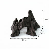 Rock Texture Reptile Hide Snake Hide, Resin Aquarium Cave for Small Reptiles and Geckos, Dark Brown Freestanding Rock Cave, 10cm Diameter, 1 Pack