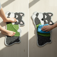 Cartoon Diatomaceous Earth Bath Mat Super Absorbent Quick Dry Non-Slip Floor Mat for Bathroom and Toilet