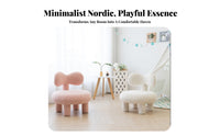 Nordic Inspired Cozy Upholstered kids' Chair Soft Texture Bow-Back Accent Chair Adorable Design children's Furniture Lightweight and Portable for Toddlers, Preschoolers, Parents, Nursery, Living Room, Kindergarten, Reading Nook