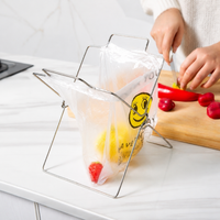 Foldable Trash Bag Stand, Yellow Bag Stand for Camping & Barbecues, Sturdy Wire Garbage Bag Holder, Silver Waste Collector