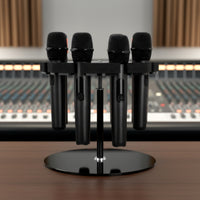 Multi-Audio Pickup Stand Holder Tripod-Compatible 8-Slot Audio Pickup Stand Mic Organizer Foam-Padded Professional