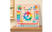 Wooden Calendar Clock Hands-on Learning All in One Calendar Board Hands-On Educational Influenced Educational Toy for Young Children, Homeschool