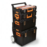 4 Pieces Stackable Tool Box Wheeled Rolling Portable Chest for Craftspeople, Mechanics, Job Site