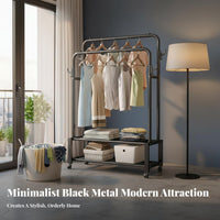 Foldable Freestanding Closet Organizer Space Saving Metal Clothing Storage Rack Easy Assembly Freestanding Wardrobe Rack High Capacity for Apartment Dwellers, Retail Shop Owners, Bedroom, Dorm Room, Basement, Entryway