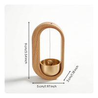 Door Bell with Wooden Frame Hanging Door Chime Bell Minimalist Wind Chime for Entryway, Wall