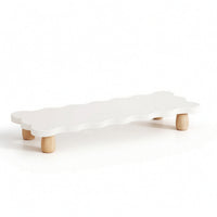 Display Screen Riser Space Saving Display Screen Stand with Wooden Legs Low Profile Laptop Stand for Home Office