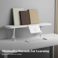Modern Simple Design Adjustable Study Table with Bookshelf Ergonomic Design children's Desk Tiltable Desktop Student Workstation Integrated Storage for Students, Parents, Homework, Online Learning, Classroom, Playroom