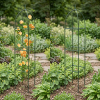 Garden Trellis for Climbing Plant Support, Sturdy Obelisk for Raised Garden Bed and Tomato Cage, 11mm Thick Steel for Potted Plants, 1 Pack