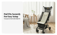 Headrest Area Ice Silk Stroller Cushion Fitted Contoured Seat Liner Paw-Print Motif Cooling Seat Insert Woven Texture