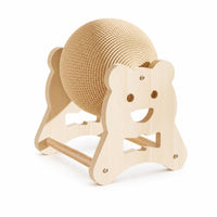 Interactive Cat Scratching Toy Stable Scratcher with Wooden Solid Frame Scratcher Toy Natural for Kittens