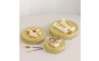3 Pieces Lace Cutout Wedding Dessert Stand Elegant Gold Cake Stand Easy to Clean Event Decor Stable Base for Brides, Party