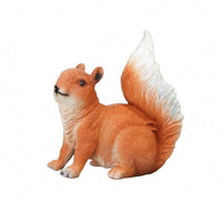 Textured Coat Squirrel Garden Statue Bushy Tail Resin Squirrel Ornament Molded Animal Sculpture Lightweight