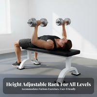 Adjustable Squat Rack and Bench Set Heavy Duty Steel Construction Adjustable Squat Rack High Load Capacity Multi-Function Bench Exercise Station