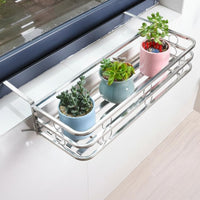 Space-Saving Hanging Railing Planter Easy Installation Railing Planter Basket Rust-Resistant Flower Pot Shelf Decorative Design for Gardeners, Apartment Dwellers, Homeowners, Balcony, window sill, Porch, Fence