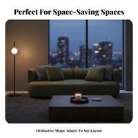 Curved navy Sofa Small Space Solution Living Room Couch Modern Minimalist aesthetic Upholstered Settee for Apartment Dwellers, Homeowners, Bedroom, Office